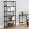 Alaterre Furniture Pomona 70"H 5-Shelf Metal and Solid Wood Bookcase AMBA0820 - alternate 3